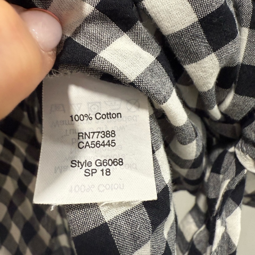 JCREW XS Black and White Checkered Women's Top - Picture 8 of 10